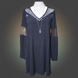 Express Womens Small Lace Black Gothic Dark Academia Romantic Mesh Dress